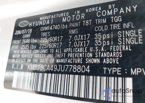 2018 Hyundai Tucson Sel from USA, damaged, VIN KM8J3CA49JU778804